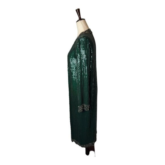 Haute Hippie Emerald Sequin Long Cape - Picture 9 of 15